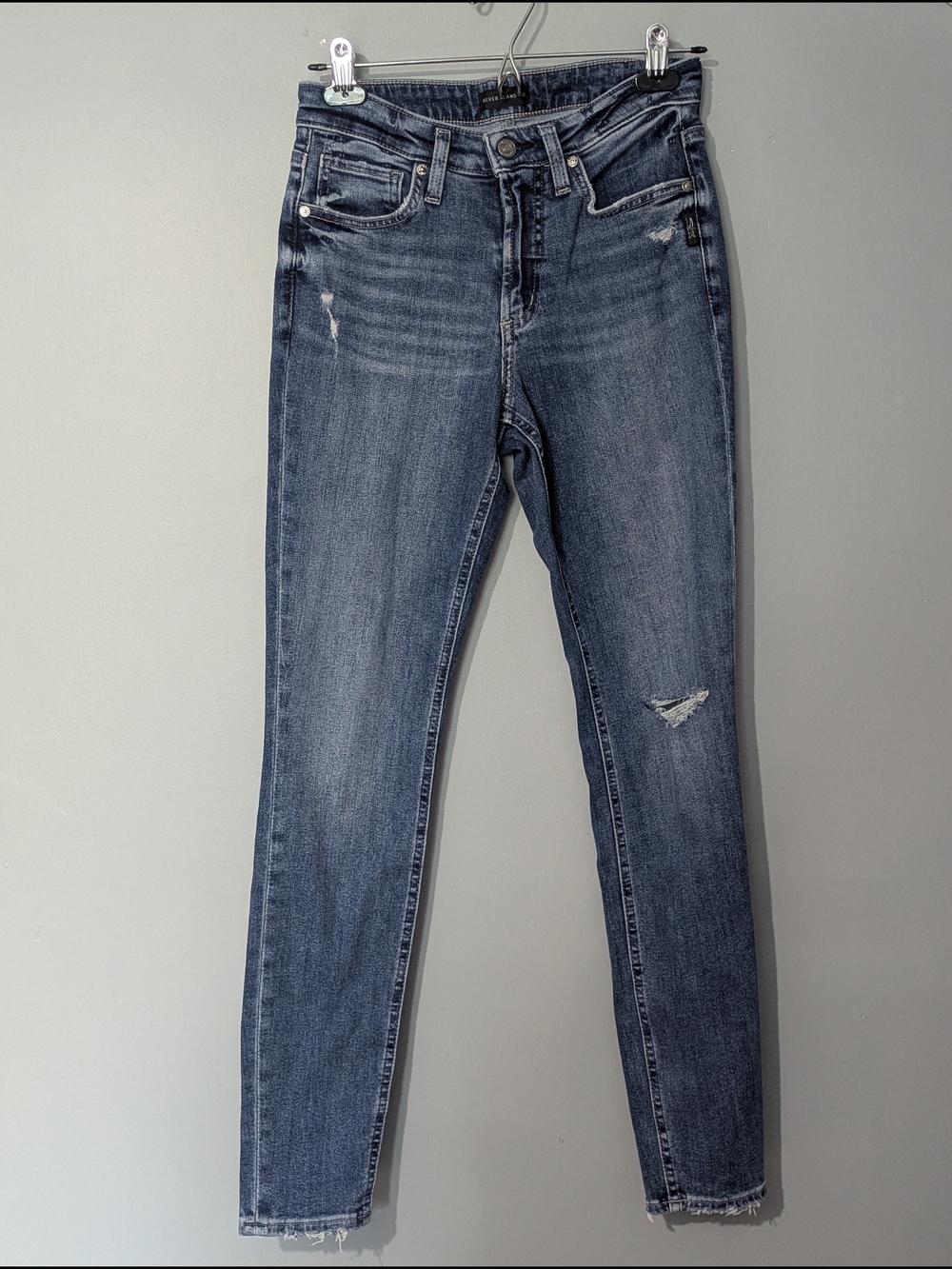 Silver Jeans Most Wanted Skinny Women's Distressed Jeans 90s Grunge
